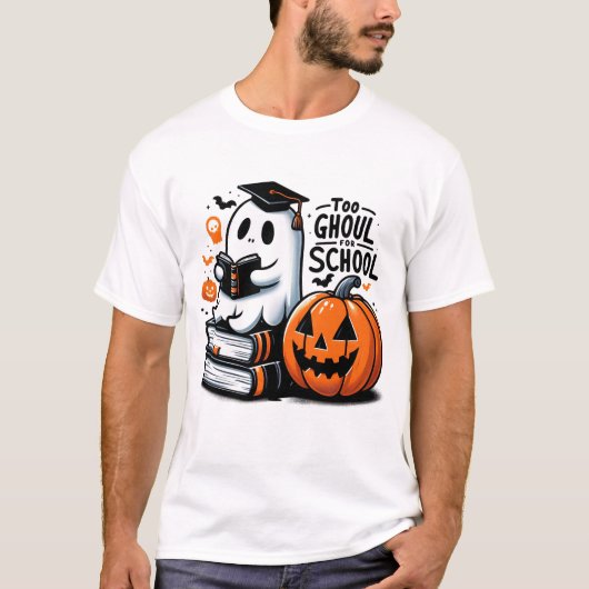 Te Ghoul voor school, Halloween Ghost School, T-shirt (Voorkant)