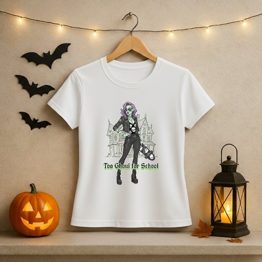 Te ghoul voor school Halloween T-shirt; Ghoul Girl T-shirt