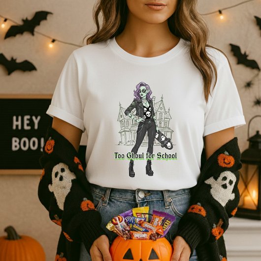 Te ghoul voor school Halloween T-shirt; Ghoul Girl T-shirt