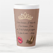 Te Glam Om Te Zorgen – Chic Citaat Latte Mok (Voorkant)