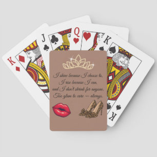 Te Glam Om Te Zorgen – Chic Citaat Pokerkaarten