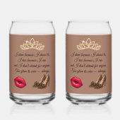 Te Glam Voor Elkaar – Chic Quote Drinkservies Set Blikvorm Glas (Achterkant)