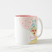 Te glamoureus om een grapje te maken Grappig Cute  Tweekleurige Koffiemok (Voorkant rechts)