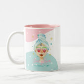 Te glamoureus om een grapje te maken Grappig Cute  Tweekleurige Koffiemok (Links)