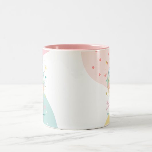 Te glamoureus om een grapje te maken Grappig Cute  Tweekleurige Koffiemok (Center)