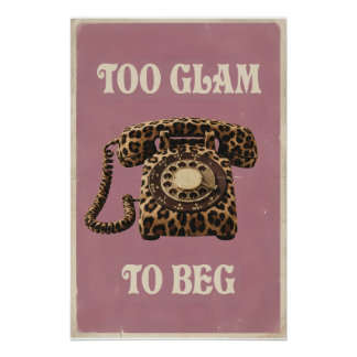 Te glamoureus om te smeken Retro roze luipaardprin Perfect Poster