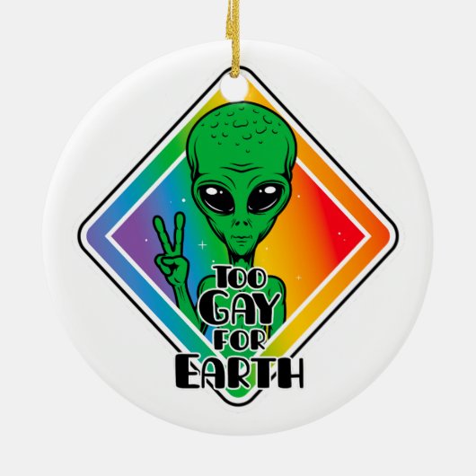 Te grazen voor de aarde keramisch ornament (Achterkant)