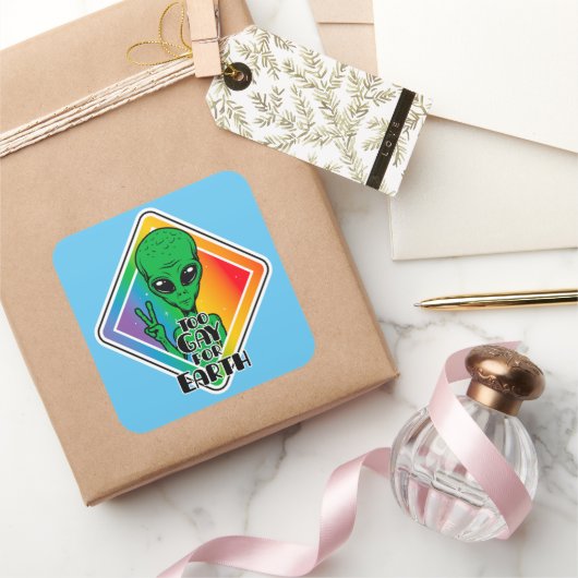 Te grazen voor de aarde vierkante sticker (Geschenken)
