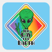 Te grazen voor de aarde vierkante sticker (Voorkant)