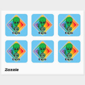 Te grazen voor de aarde vierkante sticker (Vel)