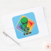 Te grazen voor de aarde vierkante sticker (Envelop)