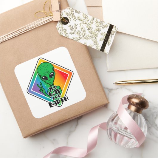 Te grazen voor de aarde vierkante sticker (Geschenken)