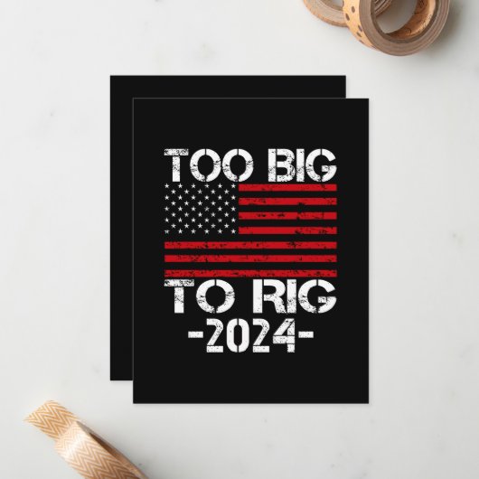 Te groot om te manipuleren 2024 verkiezingen notitiekaartje (Voorkant / Achterkant in situ)