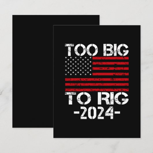 Te groot om te manipuleren 2024 verkiezingen notitiekaartje (Voorkant / Achterkant)