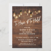 Te hebben en te houden Bruine houten Edison lampen Kaart (Voorkant)