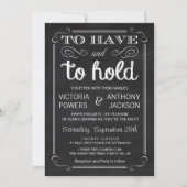 Te hebben en te houden | Chalkboard Typography Wed Kaart (Voorkant)