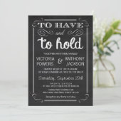 Te hebben en te houden | Chalkboard Typography Wed Kaart (Staand voorkant)