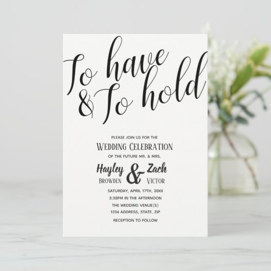 Te hebben en te houden de uitnodiging van het call (Staand voorkant)