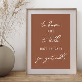 Te hebben en te houden herfst bruiloft dekens teke poster