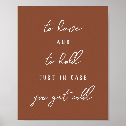 Te hebben en te houden herfst bruiloft dekens teke poster (Voorkant)