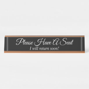 "Te hebben gelieve Seat" "ik spoedig zal Bureau Naambordje