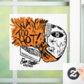 TE HEET! cartoon schedel Raamsticker (Huis)