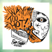 TE HEET! cartoon schedel Raamsticker (Vel 3)