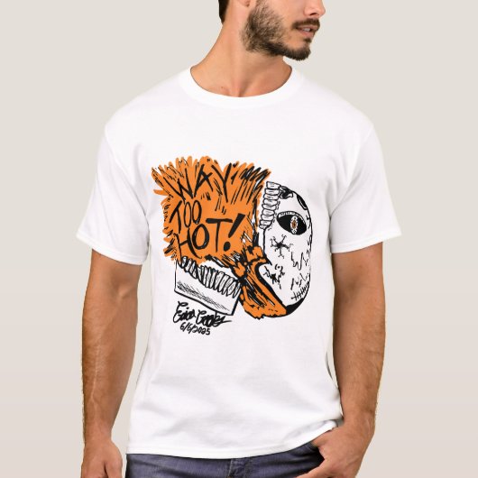 TE HEET! cartoon schedel T-shirt (Voorkant)