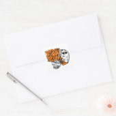TE HEET! cartoon schedel Vierkante Sticker (Envelop)