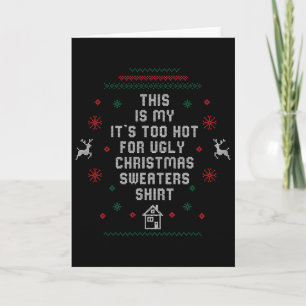 Te heet lelijke kersttrui grappig Kerstmis vrouwen Kaart