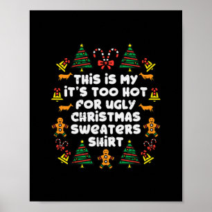 te heet lelijke kersttruien grappige kerst mannen poster