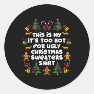 te heet lelijke kersttruien grappige kerst mannen ronde sticker