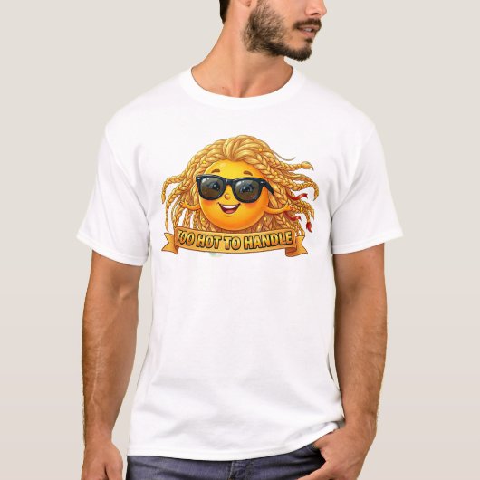 Te heet om aan te pakken – Speelse zonkunst T-shirt (Voorkant)