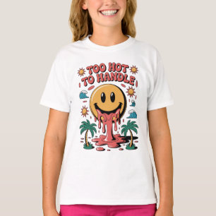 Te heet om te hanteren - Smelting Smiley Face Retr T-shirt