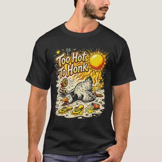 Te heet om te toeteren – Grappig zomereend strand T-shirt (Voorkant)