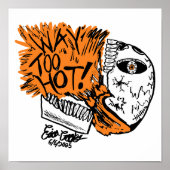 TE HEET! schedel cartoon Poster (Voorkant)