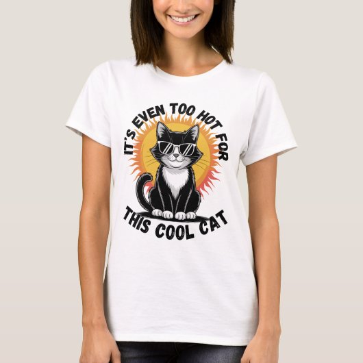 Te heet voor de koele kat t-shirt (Voorkant)
