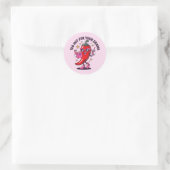 Te heet voor je drama ronde sticker (Tas)