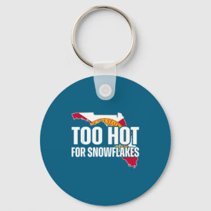 Te heet voor sneeuwvlokken Florida Vlag Landkaart Sleutelhanger