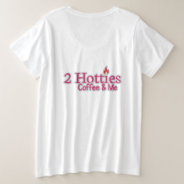 Te hete koffie en ik grote maat t-shirt