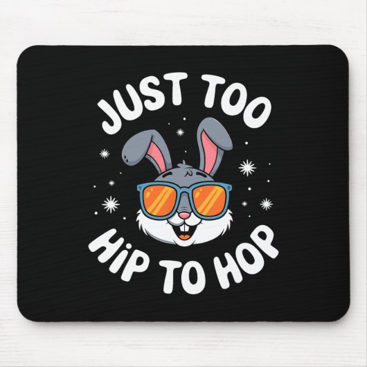 Te hip om te hoppen Cool Bunny Pasen Kinderen Grap Muismat (Voorkant)