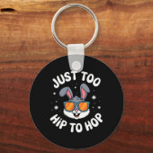 Te hip om te hoppen Cool Bunny Pasen Kinderen Grap Sleutelhanger (Voorkant)