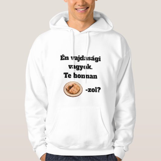 Te honnan SZÁRMA-zol? férfi hosszú ujjú Hoodie (Voorkant)
