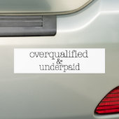 Te hoog en te laag betaald bumpersticker (Op auto)