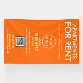 Te Huur Appartementen Modern Oranje Logo QR Code Spandoek (Horizontaal)