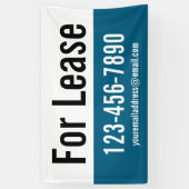 Te Huur Blauw Wit en Zwart Tekst Telefoonnummer Spandoek (Verticaal)