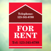 TE HUUR GROOT KENMERKEND RECLAMEBORD Vastgoed Raamsticker (Vel 3)