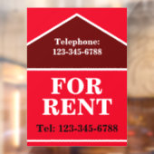 TE HUUR GROOT KENMERKEND RECLAMEBORD Vastgoed Raamsticker (Vel 2)