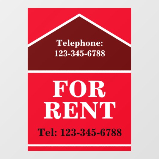 TE HUUR GROOT KENMERKEND RECLAMEBORD Vastgoed Raamsticker (Vel)