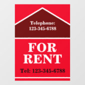 TE HUUR GROOT KENMERKEND UITHANGBORD Vastgoed Raamsticker (Vel)